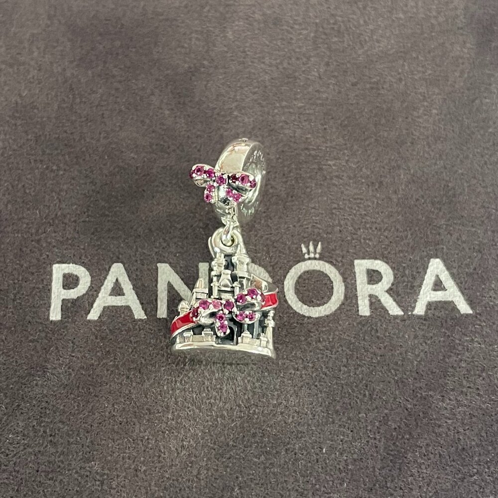 Pandora Disney Parks Holiday Castle Figural Sculpted Fantasyland Castle Charm